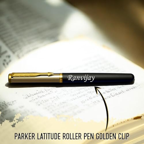 Image of SAVRI Personalized Parker Pen - Name Engraved - Diwali Gift for Family & Friends - Ideal for Corporate Gifting, Special Occasions - Blue Ink (Design 9)