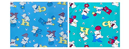 Image of EcoSoft Plastic Sheet,PVC Sheet for Kids,Rubber Sheet for Babies,Bed Wetting Protector(90 x 135 cm) (Alphabet Blue & Green)