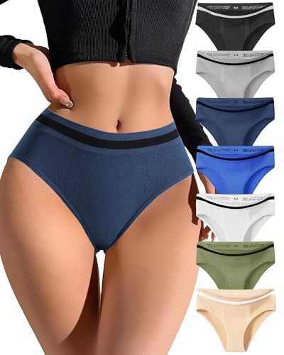 IROCUE Women Bikini Underwear Seamless Breathable Ladies Panties High Cut Panties Soft Breathable Cheeky Ladies Panty XL