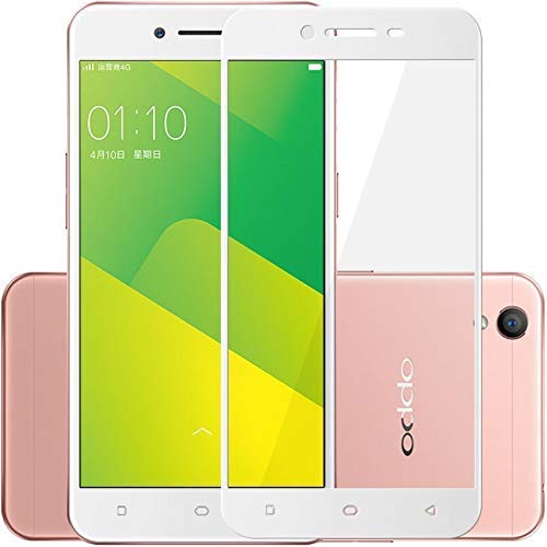 Image of Tempered Glass Screen Protector Compatible For Oppo A37 (White) Full Screen Coverage (Except Edge to Edge) and Free Complete Easy Installation kit.