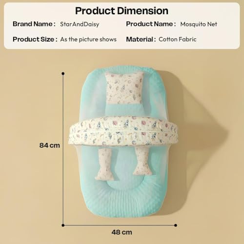 Image of StarAndDaisy Baby Carry Nest with Mosquito Net | Portable Baby Lounger for Infants (0-12 Months) | Foldable & Lightweight Travel Bed Soft & Breathable Fabric (Space Print)