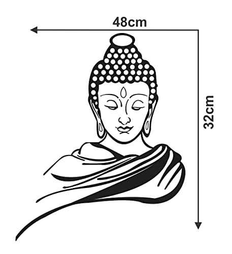 Image of Sticker Studio Lord Buddha PVC Vinyl,Wall Sticker for Home Decor - Ideal for Living Room, Bedroom, Hall, Kids Room, Play Room (Size -45 cm x 45 cm) (Black Buddha (48 Cm X 33 Cm))