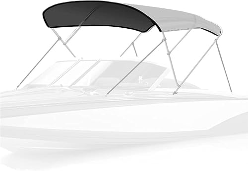 Miniatura 9 de Bimini - Toldo de lona de repuesto de tela superior cubierta superior Bimini de 3 arcos para barco con bota de almacenamiento 600 D anti-UV