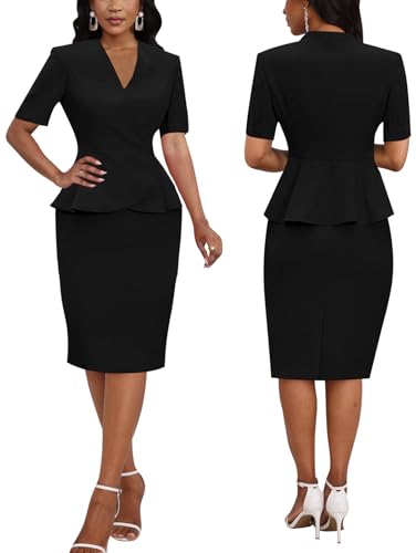 Women‘s Bodycon Business Office Professional Wear to Work Dresses Midi Pencil Church Dress4