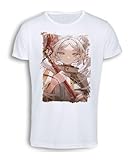 MERCHANDMANIA Camiseta Tacto ALGODÓN A3 sousou no frieren Serie Anime Fanart Maga elfa Cotton Touch Tshirt