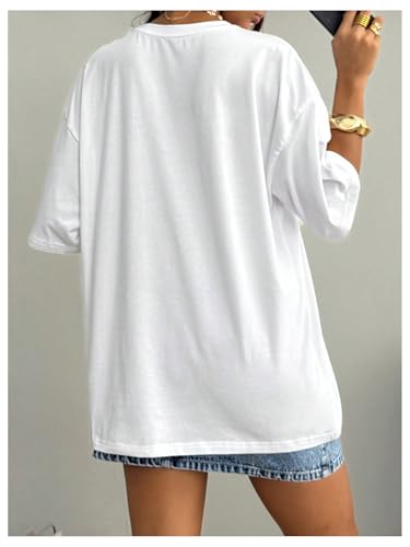 SweatyRocks Women's Y2K Lip Graphic Tees Crew Neck Half Sleeve Oversized T Shirts Streetwear Tops3