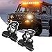 SamWinGear 2PCS Light Bar Mounting Brackets Hood Mount Light Brackets with Hex Wrenches, Adjustable Pillar Stainless Steel Grill Led Work Ditch Light Brackets for Off Road Truck Car Truck SUV(Black)