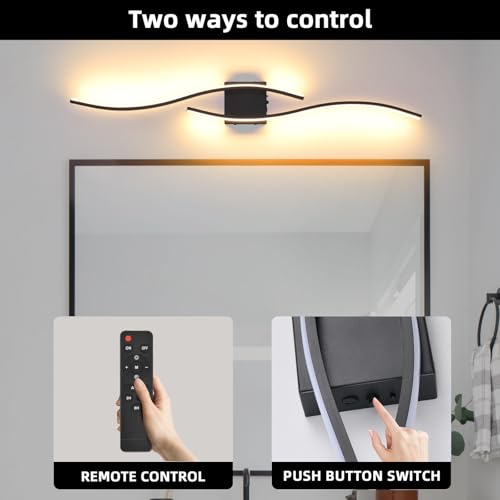 Image of Battery Operated Wall Sconces Set Of Two, 3000K-6500K 39.4 inch black LED dimmable wireless wall sconce with remote control, USB rechargeable wall lights for Living Room Bedroom Hallway Background