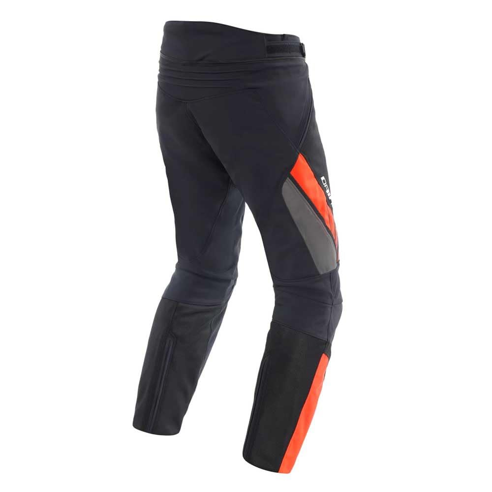 Dainese - Drake 2 Air Absoluteshell Pants, Wasserdichte Motorradhose, belüftet, mit abnehmbaren Knieschonern, Mann, Schwarz/Rot-Fluo, 48