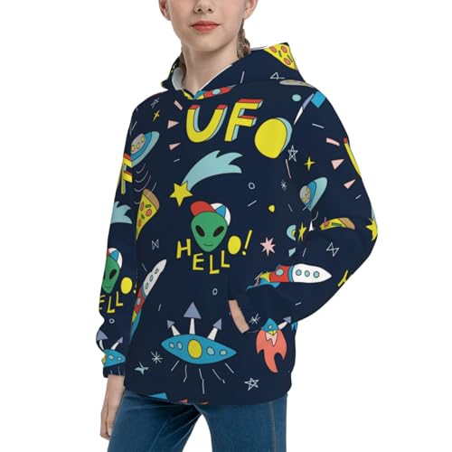 Funny Spaceships Kid Hoodies Boys Sweatshirts Girls Pullover with Pocket2