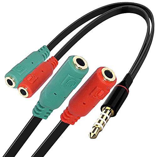 Image of NISHTECH 1 Male to 2 Female 3.5mm Audio Jack to Headphone Microphone Splitter Converter Adaptor Cable(Specially Design for Mobile and Tablet Only)