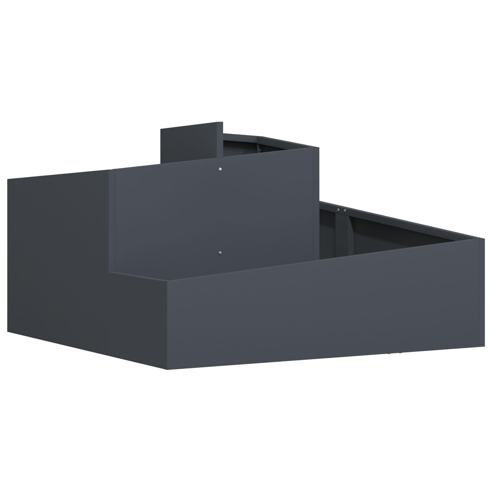 Antracyt 80 x 80 x 50 cm syntetyczna skrzynka na kwiaty do wnętrz i na zewnątrz, minimalistyczny prostokątny design, odporny na promieniowanie UV i warunki atmosferyczne, łatwa pielęgnacja,