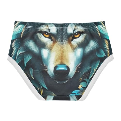 Girls Underwear Toddlers 2t Cotton Panties for Girl Animal Briefs Kids Undies Cool Wolf2