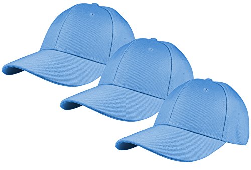 Image of Gelante Plain Baseball Cap Adjustable Back Strap 3 PC