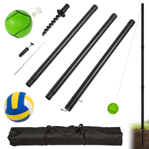 Eastrexon Tetherball Set, 2 Tetherball Balls, 9ft Adjustable Pole