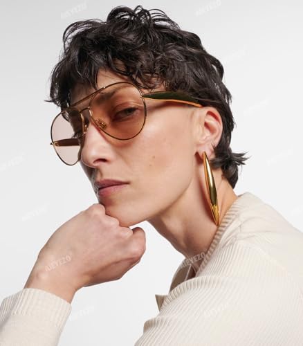 AIEYEZO Gold Aviator Sunglasses for Women Men Oversized Thick Frame Sun Glasses Fashion Retro Sardine Pilot Shades2