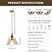 Glass Chandelier, Vintage Brass Chandelier, Suitable for Kitchen Island Counter Restaurant Hallway Home Decoration Lighting Tools, As Shown in The Picture