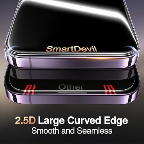 Image of SMARTDEVIL 3 Pack Tempered Glass for iPhone 14 Pro Screen Protector, Military-Grade Shatterproof Protection, 9H Hardness, Fast & Easy Installation, Case Friendly Design