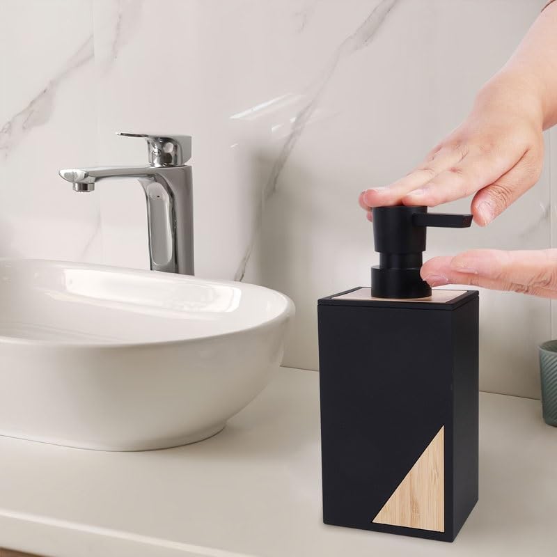 Square Board-Decorated Lotion Bottle for Soap Liquid Dispensing Bottles on Bathroom Countertops