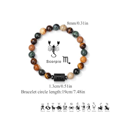 Pulsera zodiacal con cuentas de piedras para mujer miniatura 2