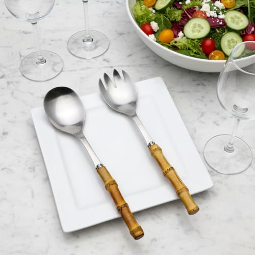 Nature Bamboo Handle Salad Serving Set (2-Piece)
