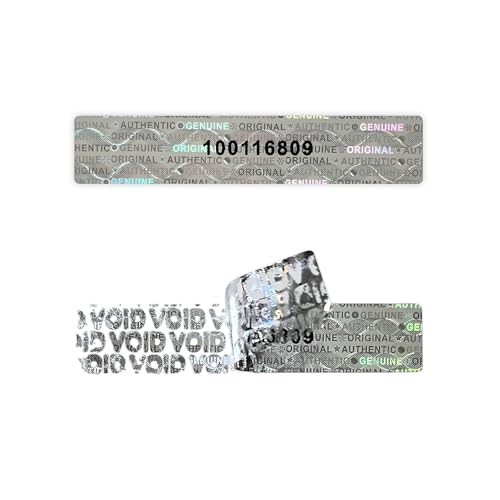 360 calcomanías holográficas a prueba de manipulaciones de alta seguridad a prueba de manipulaciones, etiquetas holográficas auténticas y originales con numeración de serie secuencial única (plata)