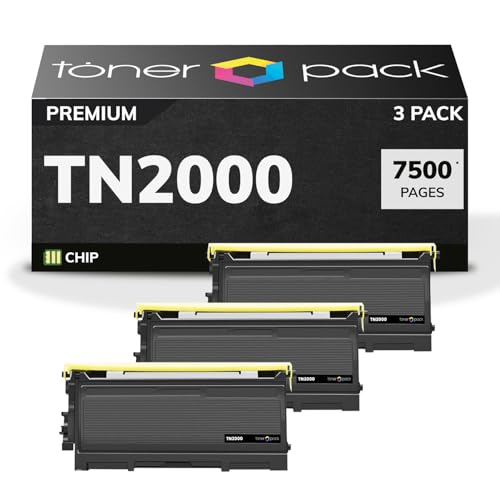 TONER PACK TN2000 Cartuchos de Toner Compatibles para Brother TN 2000 DCP2010 DCP7010 DCP7020 DCP7025 FAX2820 FAX2825 FAX2920 HL2020 HL2030 HL2032 HL2035 HL2037 HL2040 HL2050 HL2070N (3 Unidades)