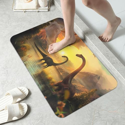 Tapis de bain antidérapant dinosaure 50x80 cm lavable