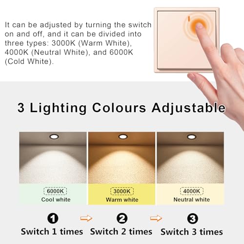 Spot LED encastré 3 couleurs réglables 600LM avec commutateur