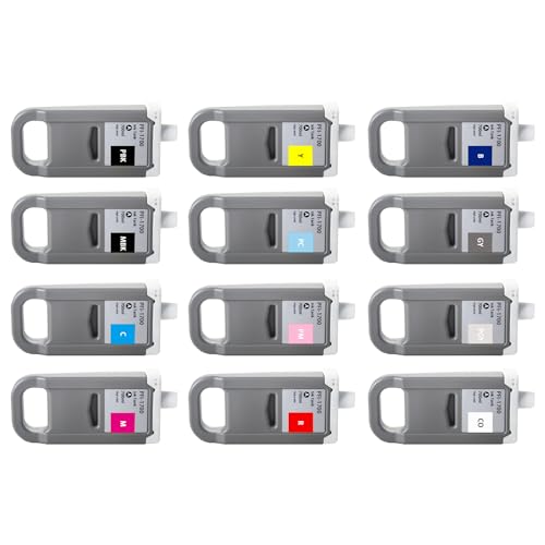 Image of PFI-1700 Full Color 700ml Pigment Ink Tank (12-Pack, MBK BK C M Y R GY B PGY PC PM CO) -LOMENTI PFI-1700 Ink Cartridges Replacement for Canon imagePROGRAF PRO-2000 PRO-4000 PRO-4000S PRO-6000S Printe