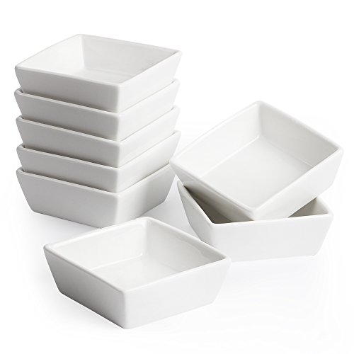 BTäT- Ramekins 4 oz Square, Set of 8 Ramekins for Baking, Creme Brulee