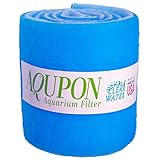 AQUPON Aquarium Filter Media Pad - Cut to Fit Roll (Dye-Free/Blue Bonded) 0.75 Inch Thickness (12 ft, Blue)