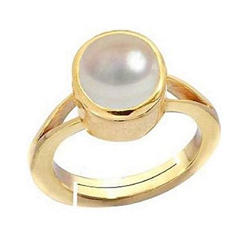South Sea Pearl 9.25 Ratti 8.00 Carat Natural Pearl Gemstone Original Certified Moti Adjustable Astrological panchhdhaatu/Ashtadhatu Gold Ring for Men and Women-image-28