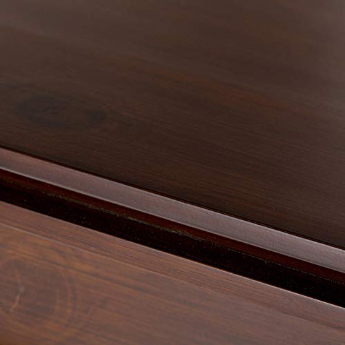 Simplihome Artisan Solid Wood 30 Inch Wide Contemporary Low Storage Cabinet In Russet Brown, With 2 Tempered Glass Doors, 2 Adjustable Shelves #TOP4