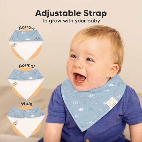 Image of KeaBabies 8pk Organic Baby Bandana Bibs for Drooling and Teething (Vessels)