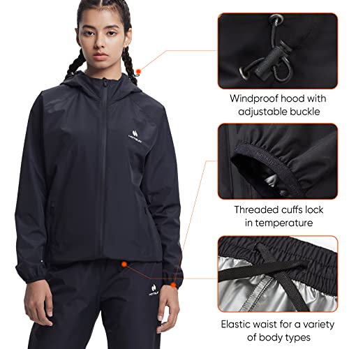 Hotsuit H2214032-BLK-XL Sauna Suit For Women Weight Loss Machine Washable Sweat Sauna Jacket Pants Anti Rip Sweat Suit thumb #5