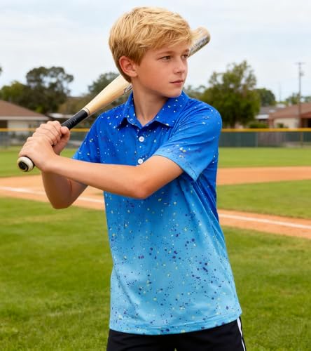 Image of uideazone Boys Polo Shirts Dry Fit Performance Golf Short Sleeve Casual School Uniform Size 5-14