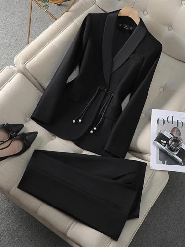 Women Elegant Pant Suit 2 Piece Set Office Ladies Female Business Work Wear Formal Blazer Jacket and Trouser2