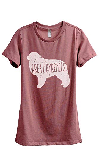 Thread Tank Great Pyrenees Dog Silhouette Women's Fashion Relaxed T-Shirt Tee Heather Rouge X-Large