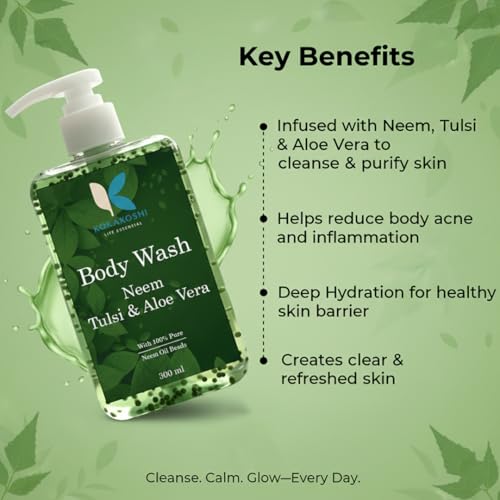 Image of Aloe Vera Body Wash & Shower Gel 300ml | Deep Cleansing & Hydrating | Removes Dirt, Oil & Body Acne | Refreshing Daily Bath Wash | Suitable for All Skin Types