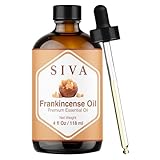 Siva Frankincense Essential Oil - 4 Fl Oz – 100% Natural Boswellia Serrata Oil - for Diffuser, Face, Skin Care, Aromatherapy, Hair Care, Scalp and Body Massage - with Dropper