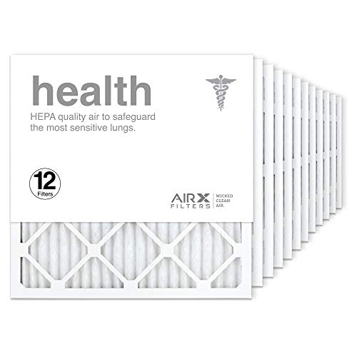 AIRx Filters 20x20x1 Air Filter MERV 13 Pleated HVAC AC Furnace Air Filter, Health 12-Pack, Made in the USA