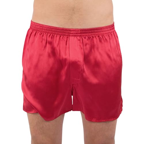 Intimo Mens Classic Silk Boxers, Cherry, Small4