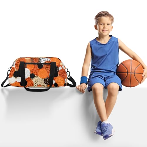 Pattern With Dots Kids Duffle Bag Boys Girls Small Sport Dance Gym Bag for Overnight Travel Weekender Carry On2