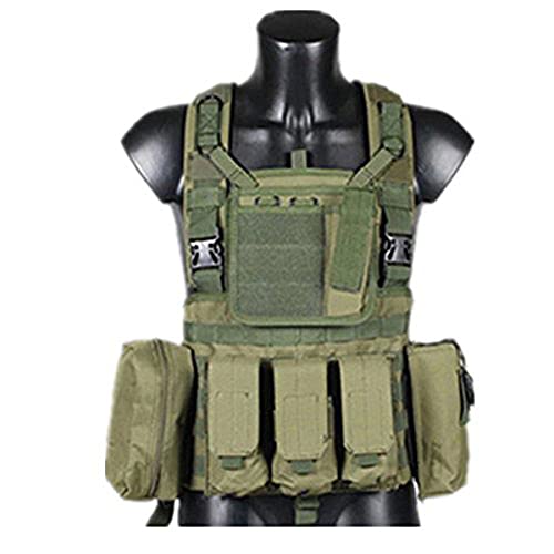 H World Shopping H Mundo Comercial Ajustable táctico para Airsoft y Paintball Molle RRV Asalto Chaleco con Bolsillos Color Verde Cover