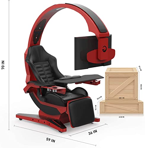 Image of Ergonomic Gaming Computer Chair Game Cockpit Gaming Equipment All-in-one Computer Seat E-Sports Space Capsule Zero Gravity Office Chair (Pink, Coding Pod)