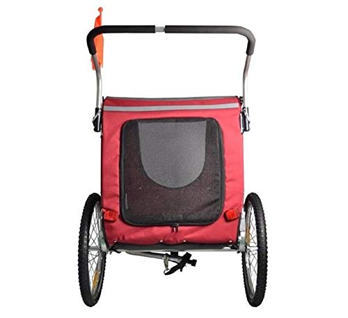 Remolque de bicicleta para mascotas ( perros medianos - grandes). Remolques con rueda delantera Jogger 12”. Barra de remolque + Pieza de enganche. Remolque de perros de GRAN CAPACIDAD. Reflectores + rejillas de ventilación.