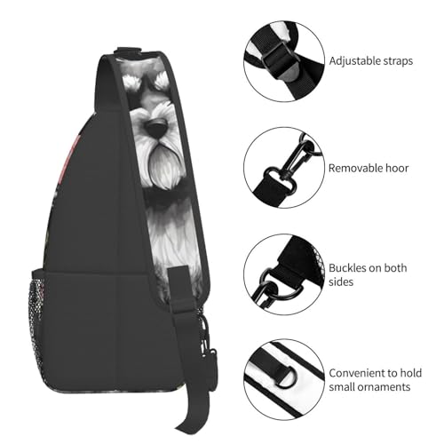 Mochila bandolera schnauzer negra unisex miniatura 4