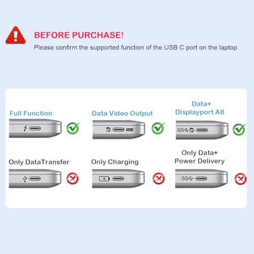 Image of USB C to Dual HDMI Adapter, Dual Monitors Adapter USB C Hub with 2 HDMI Docking Station 4K @60hz for Laptop HP Dell Surface Thinkpad
