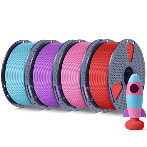 Image of SUNLU PLA 4KG Bundle 3D Printer Filament PLA 1.75mm, Neatly Wound Filament, Matte Finish, 1kg per Spool, Pack of 4, 4 Colors, Red+Pink+Purple+Light Blue